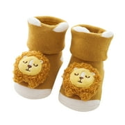 Baby Girl Socks Kids Winter Cute Cartoon Coral Velvet Plush Warm High Socks A 6 Months-12 Months